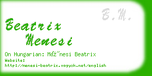 beatrix menesi business card